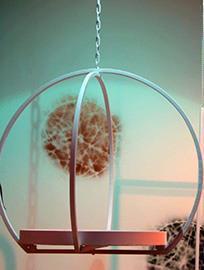 PIATTO MET.PENDENTE H154 D100CM.WH