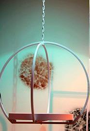 PIATTO MET.PENDENTE H118 D66CM.WH
