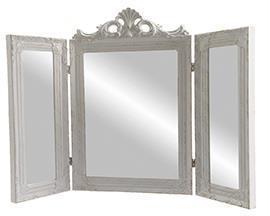 WINDOW WOOD MIRROR TRIO 72X57CM. WH