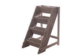 SCALA LEGNO C/4 CONTEN. H80 48X62CM. GRY/WH