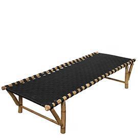 LETTINO IN PELLE E BAMBOO H40 L190X70CM.