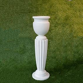 ALZATA C/VASO H80+40 D31CM. POLYR. BIANCO