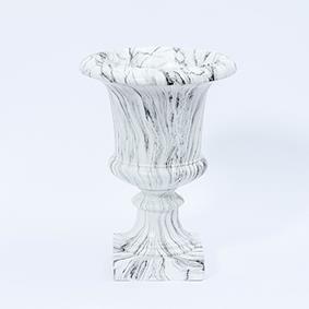 VASO C/PIEDE H64 D46CM. POLYR. MARMO