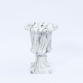 VASO C/PIEDE H52,5 D38CM. POLYR. MARMO