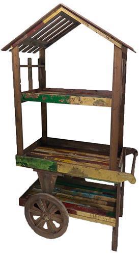 CARRETTO CASSETTA H180 96X52CM. LEGNO ANTIC.