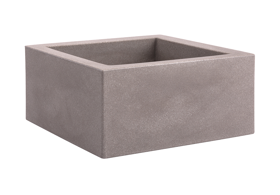 VASO MINOS H11,5 25X25CM. CENERE