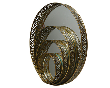 VASSOI C/SPECCHIO S/4PZ. D10-15-20-28CM. ORO