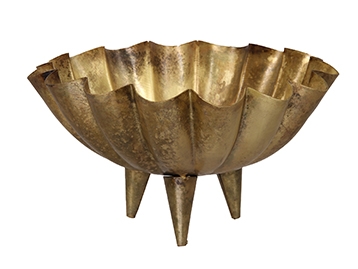 COPPA MET. C/PIEDI H11 D20CM. ORO ANT.