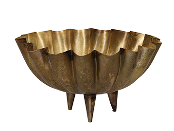 COPPA MET. C/PIEDI H12,5 D23,5CM. ORO ANT.