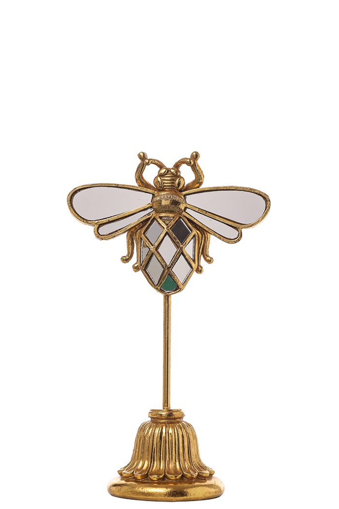 SCARABEO RESINA SU BASE H16,5 X15,5CM. ORO