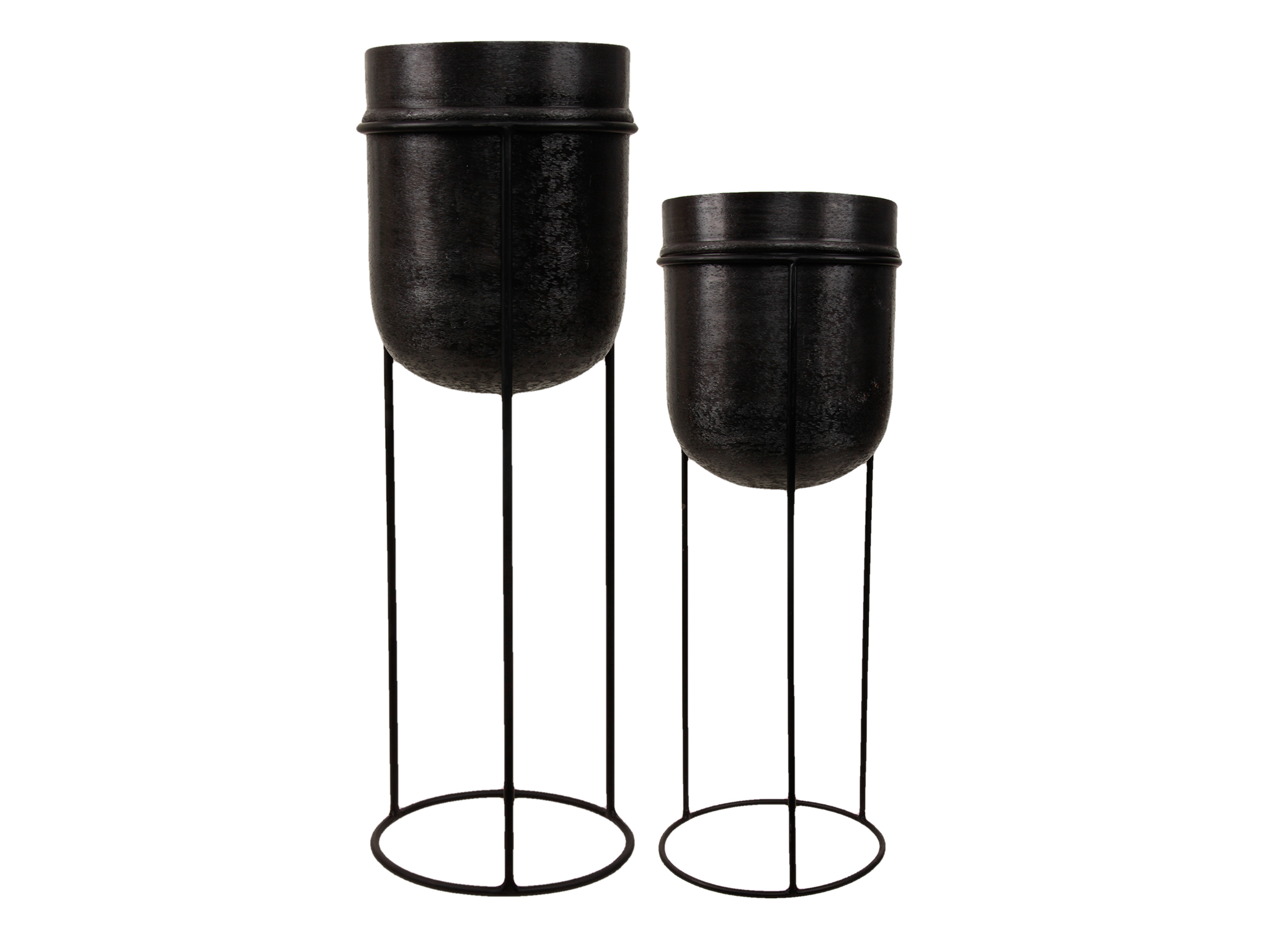 VASI C/ALZATA MET. S/2 D.20X67 D.24,5X74,5 BLACK