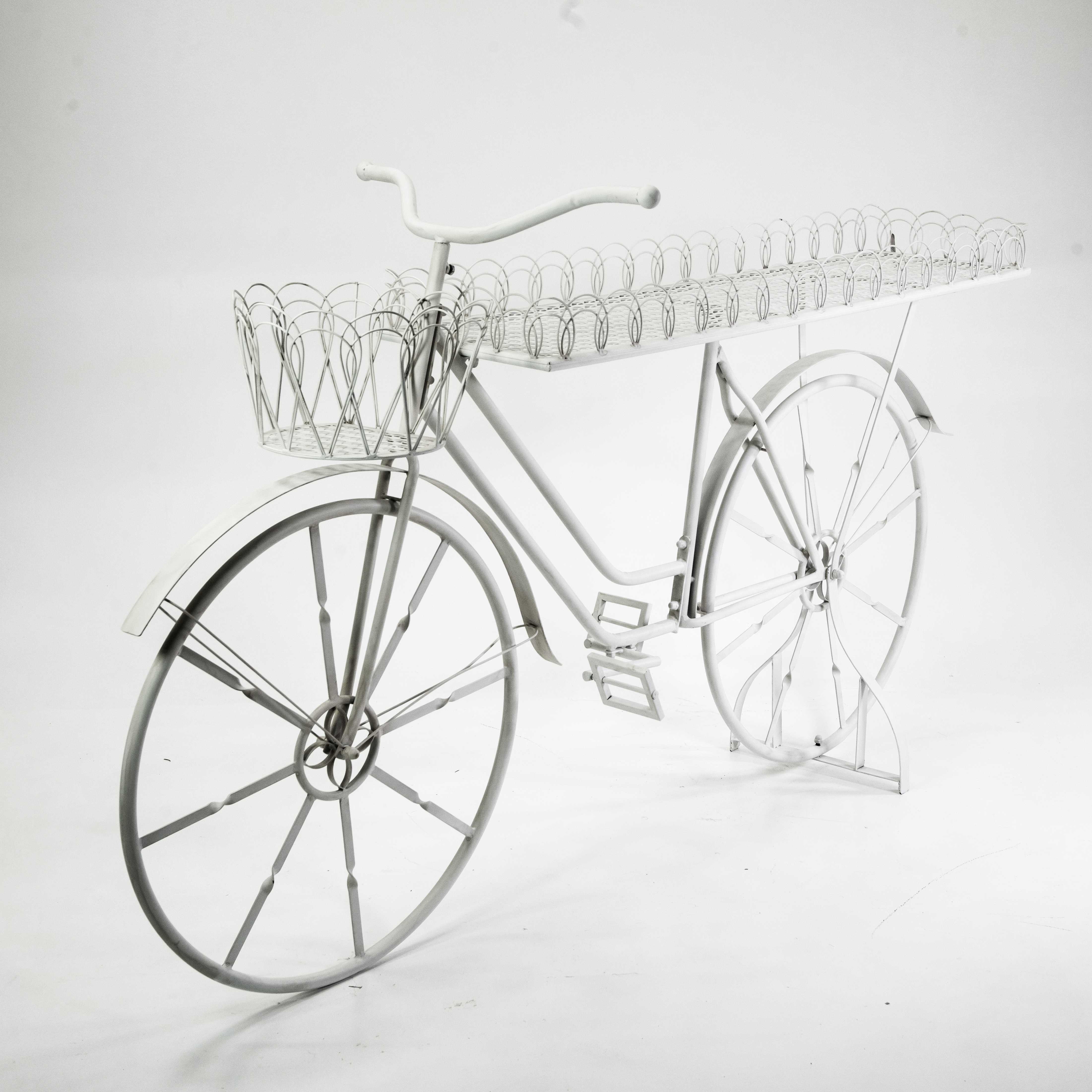BICICLETTA ESPOSITORE MET. 187X66 H113CM. BIANCO
