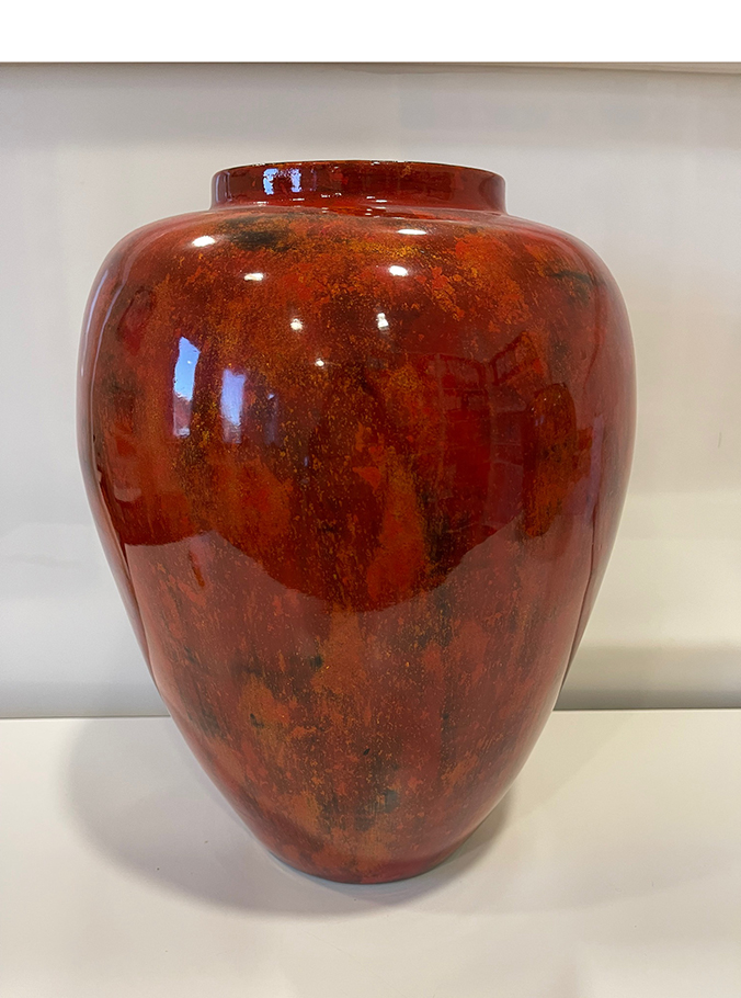ANFORA BAMBOO H34 D25CM. ROSSO ARANCIO