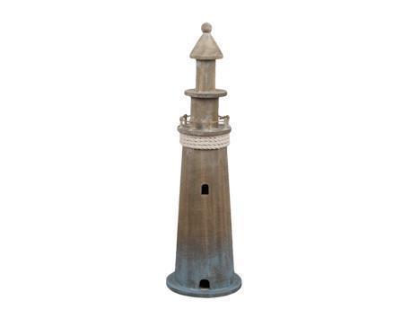 FARO IN LEGNO H42CM. NAT/BLU