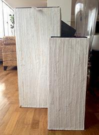 VASO ZINCO S/2PZ. H90 H.65CM.
