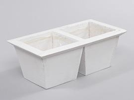 VASCH.DOPPIA QUADRA H10 L25,5X13,5CM. WH