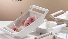 VASSOI QUADR.SET2PZ. H6,5-5 35X23 23X17 BIANCO