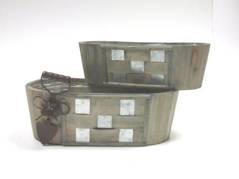 CESTO OVALE LEGNO S/2PZ. H11-9CM.