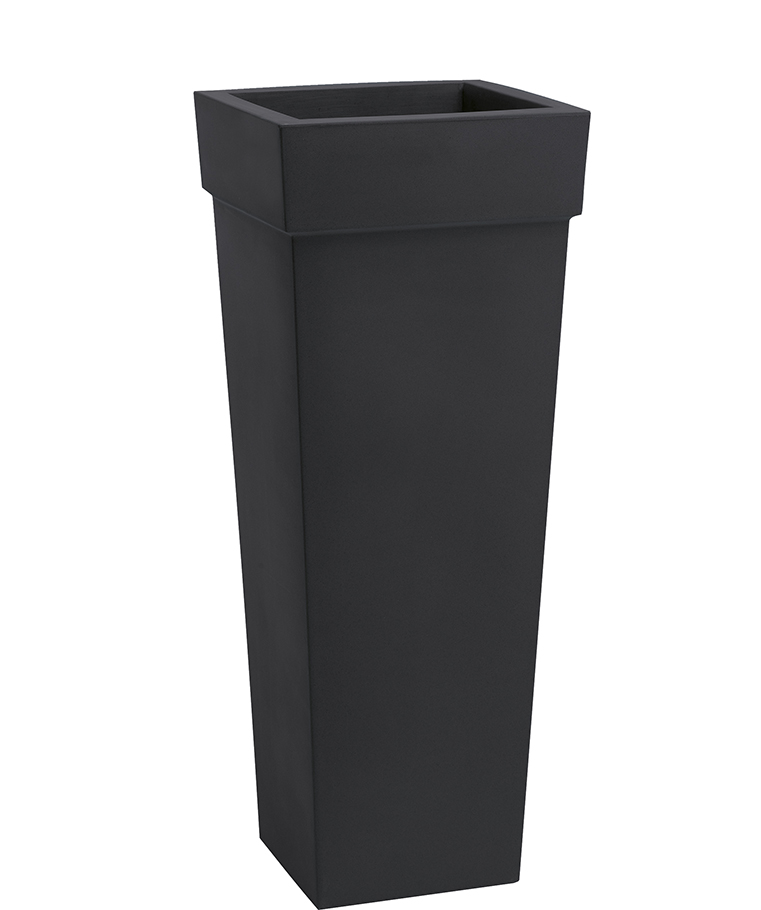 VASO GERYON H100 40X40CM. C/RIALZO ANTRACITE