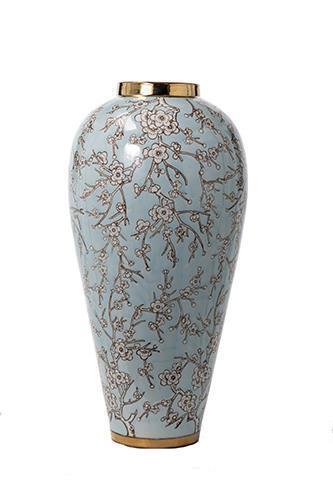 VASO CERAM. H60CM. AZZURRO