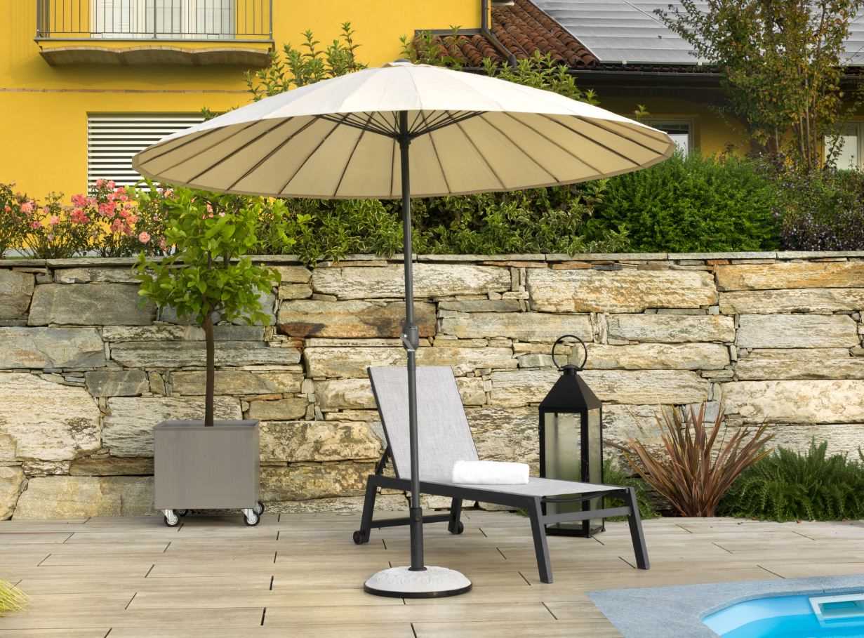 OMBRELLONE ALLUM. C/BASE D270 H245CM.