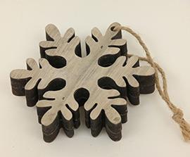 SNOW FLAKE 3PZ. 10CM.GREY ----NETTO-------------