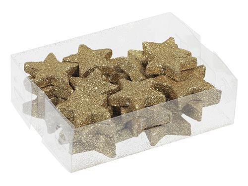 STELLINE GLITTERATE 24PZ. 4-5CM. IN BOX ORO