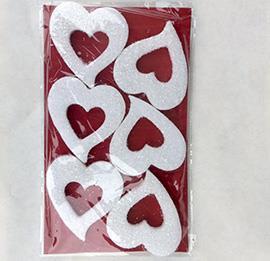 CUORE NEVE PRESS. DA APP. 9CM.12PZ.BIANCO