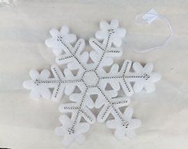 FIOCCO DI NEVE C/BRILL.DA APP. 41X41CM.WHITE
