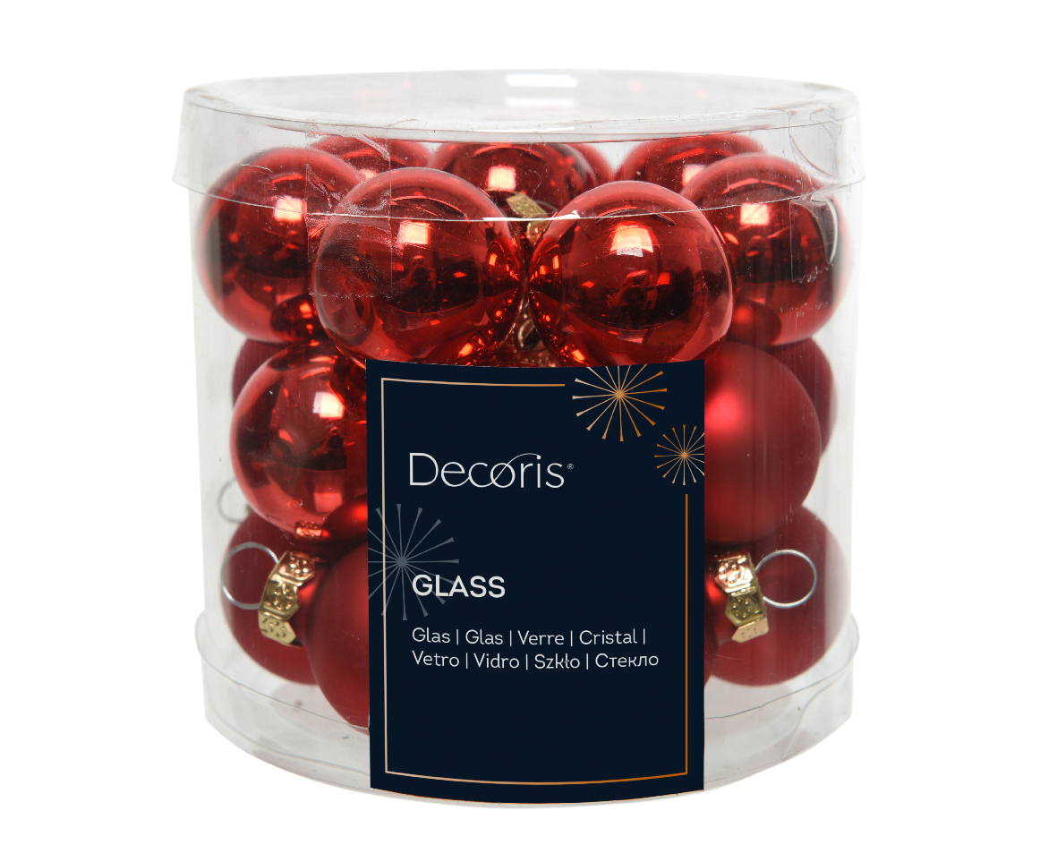 SFERE NATAL.D25MM. 24PZ. XMAS RED