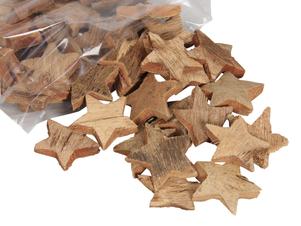 STELLINE DI LEGNO D5CM. 50PZ. NAT.