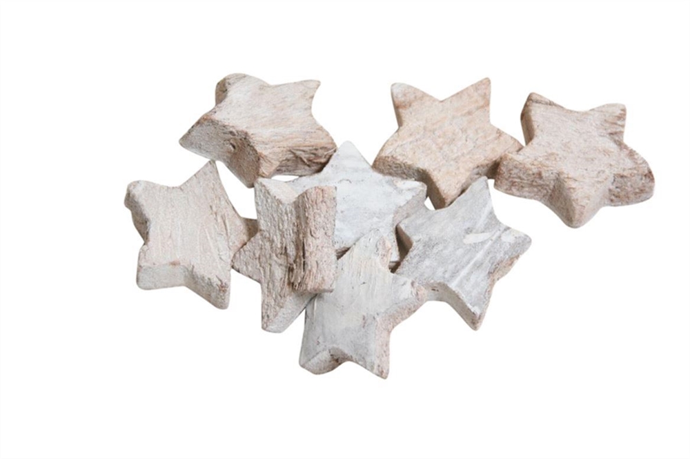 STELLINE LEGNO COCCO D4,5CM. 100PZ. SBIANC.