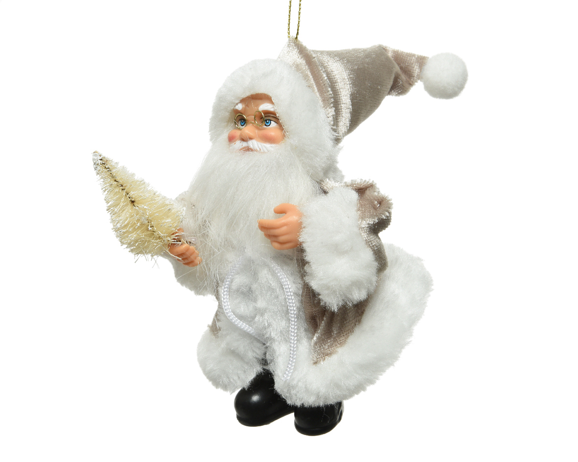 BABBO NATALE DA APP. H13CM. 3PZ. PERLA