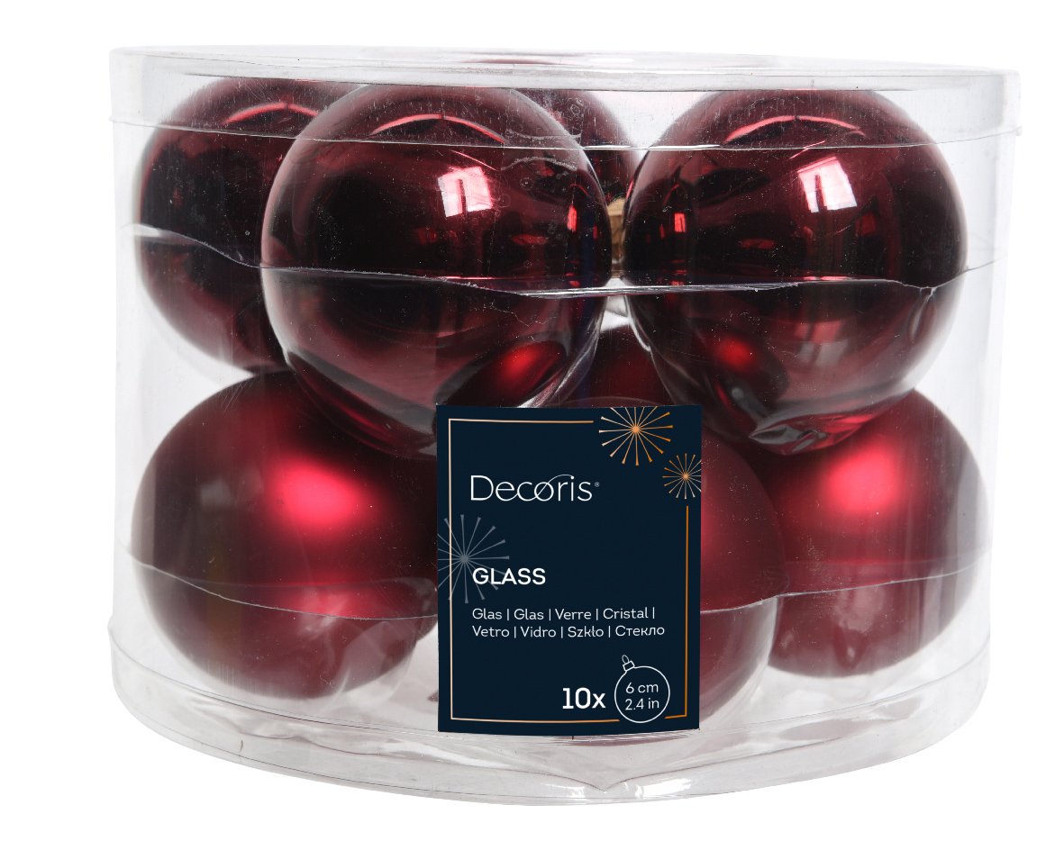 SFERE NATAL.D60MM. 10PZ. OXBLOOD