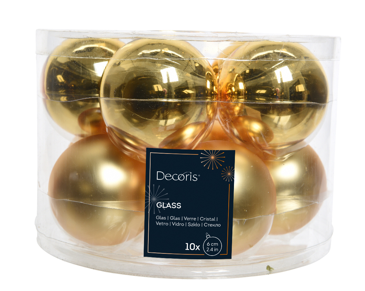 SFERE NATAL.D60MM. 10PZ. GOLD COMBI