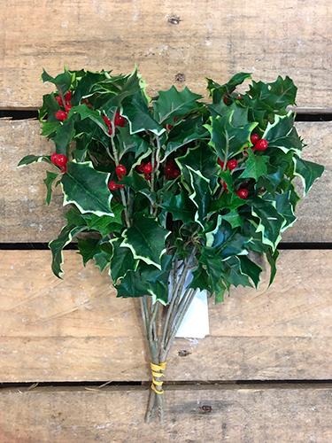 HOLLY BUSH X5 W/BERRIES 35CM. 2PEZZI