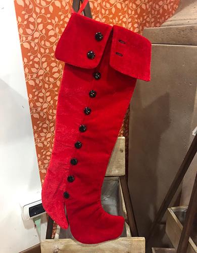 CALZA STIVALE 61CM. VELVET ROSSO
