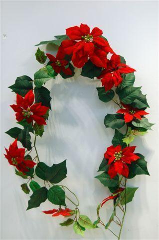 FESTONE POINSETTIA 180CM. RED