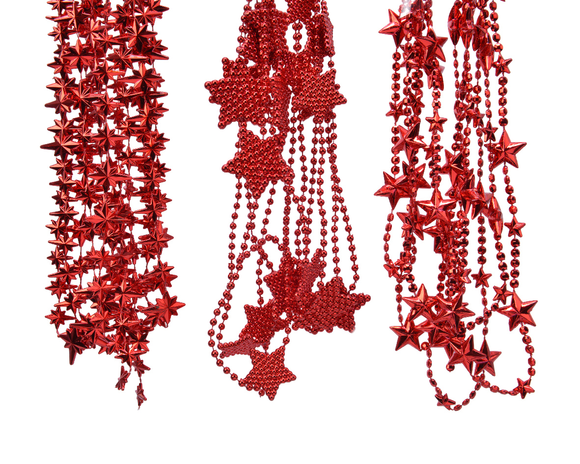 GARLAND DI STELLE L.270CM. 3PZ.ASS. ROSSO