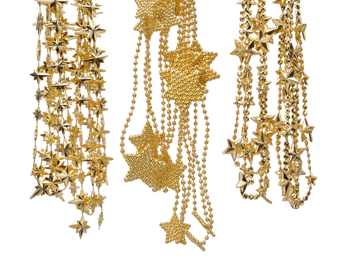 GARLAND DI STELLE L.270CM. 3PZ.ASS. ORO