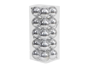 SFERE PLAST. D80MM. 20PZ. SILVER SHINY