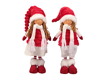 BIMBA STOFFA H52CM. BIANCO E ROSSO --NETTO-------