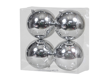 SFERE PLAST. D120MM. 4PZ. SILVER SH. ---NETTO---