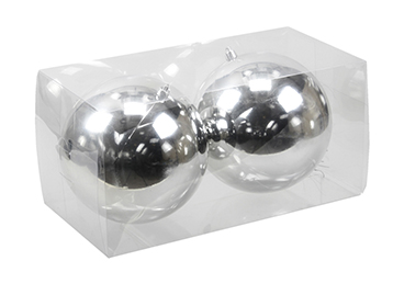 SFERE PLAST. D150MM. 2PZ. SILVER SHINY