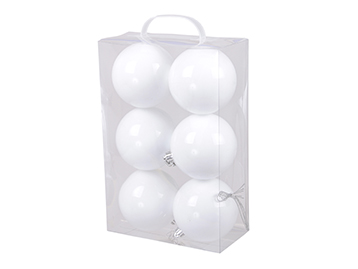 SFERE PLAST. D100MM. 6PZ. WHITE SH. ---NETTO---