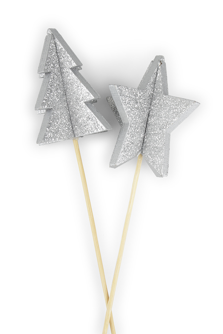 PICK STELLA PINO 3D 18PZ. 6CM. L55CM. ARG.