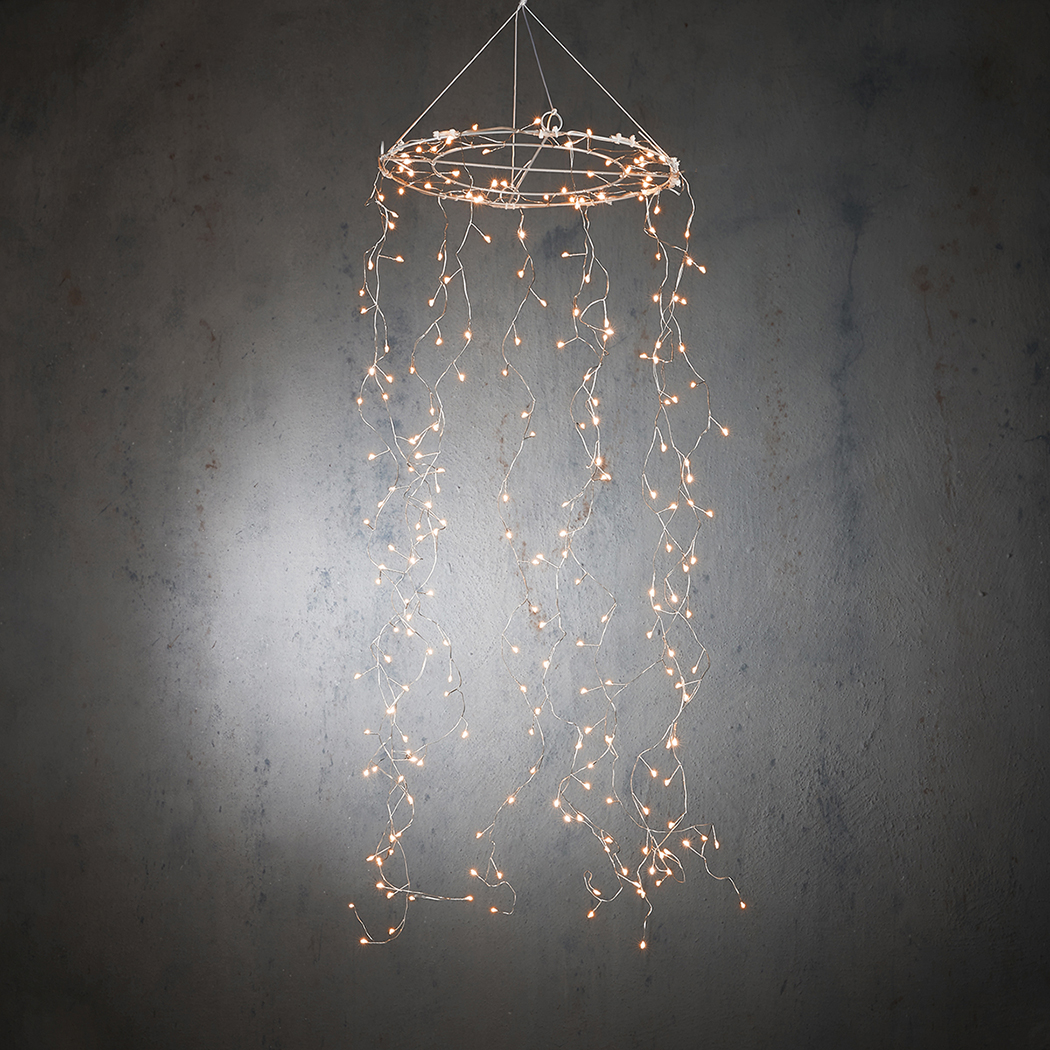 LUCI PENDENTI 240LED D30 L100CM.L.CALDA + TIMER