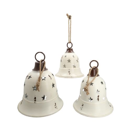 CAMPANA XMAS MET.S/3 D26-30-36 H30-38-44CM. BIANCO