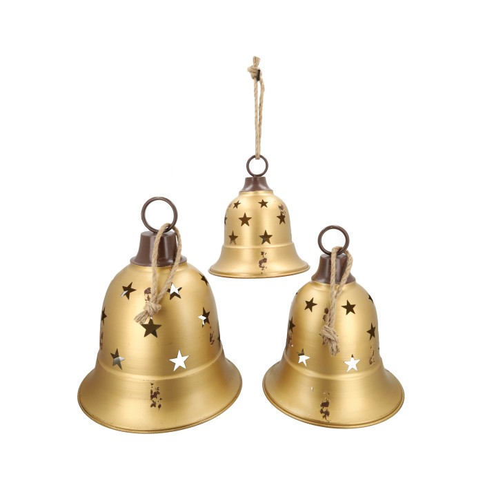 CAMPANA XMAS MET.S/3 D26-30-36 H30-38-44CM. ORO
