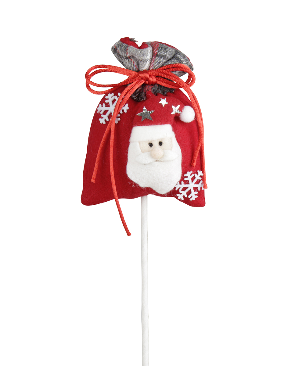 PICK C/SACCO REGALO 11,5X9 H35CM. 4PZ. ROSSO
